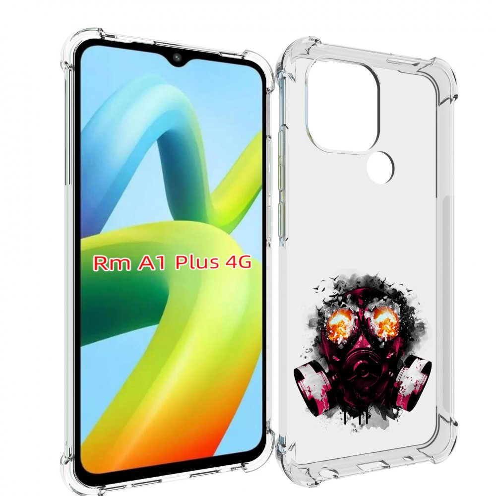 

Чехол MyPads красный противогаз для Xiaomi Redmi A1 Plus +, Прозрачный, Tocco