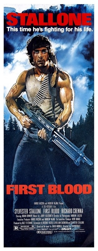 

Постер к фильму "Рэмбо: Первая кровь" (First Blood) Оригинальный 35,6x91,4 см