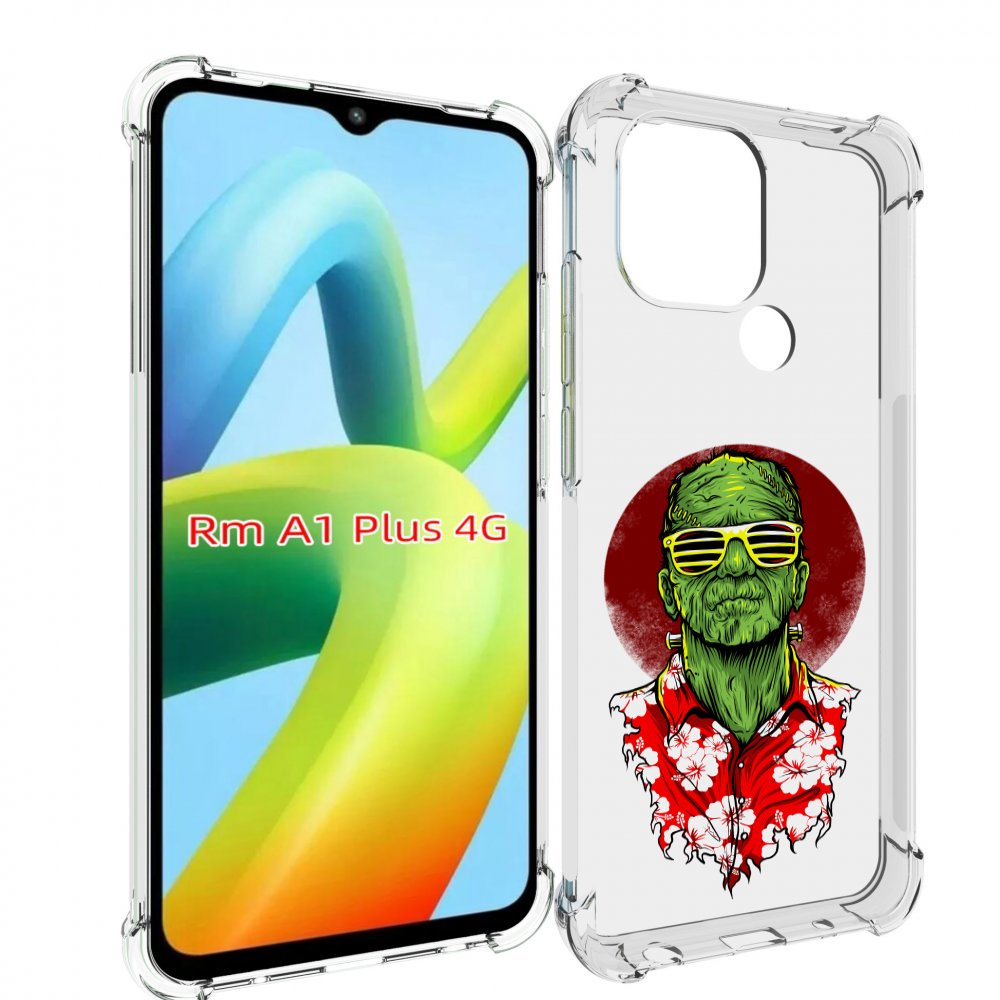 Чехол MyPads крутой зеленый мужчина в очках для Xiaomi Redmi A1 Plus +