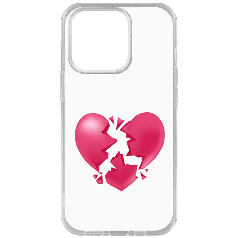 

Чехол-накладка Krutoff Clear Case Разбитое сердце для iPhone 14 Pro