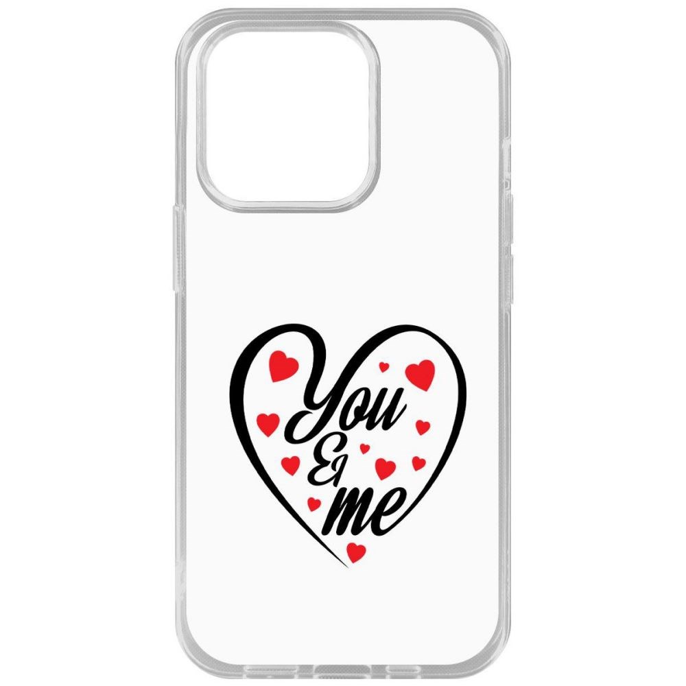 

Чехол-накладка Krutoff Clear Case Ты и Я для iPhone 14 Pro, Прозрачный