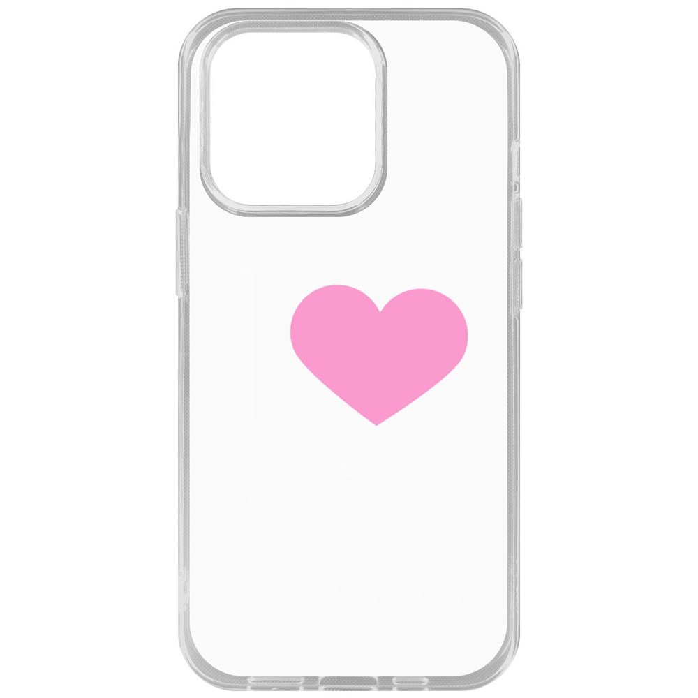 

Чехол-накладка Krutoff Clear Case Я люблю тебя для iPhone 14 Pro, Прозрачный