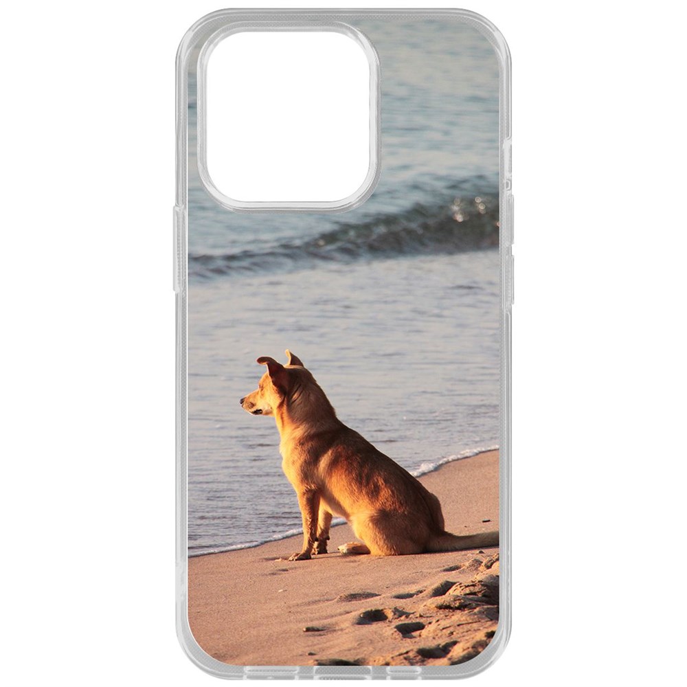 

Чехол-накладка Krutoff Clear Case На берегу для iPhone 14 Pro, Прозрачный