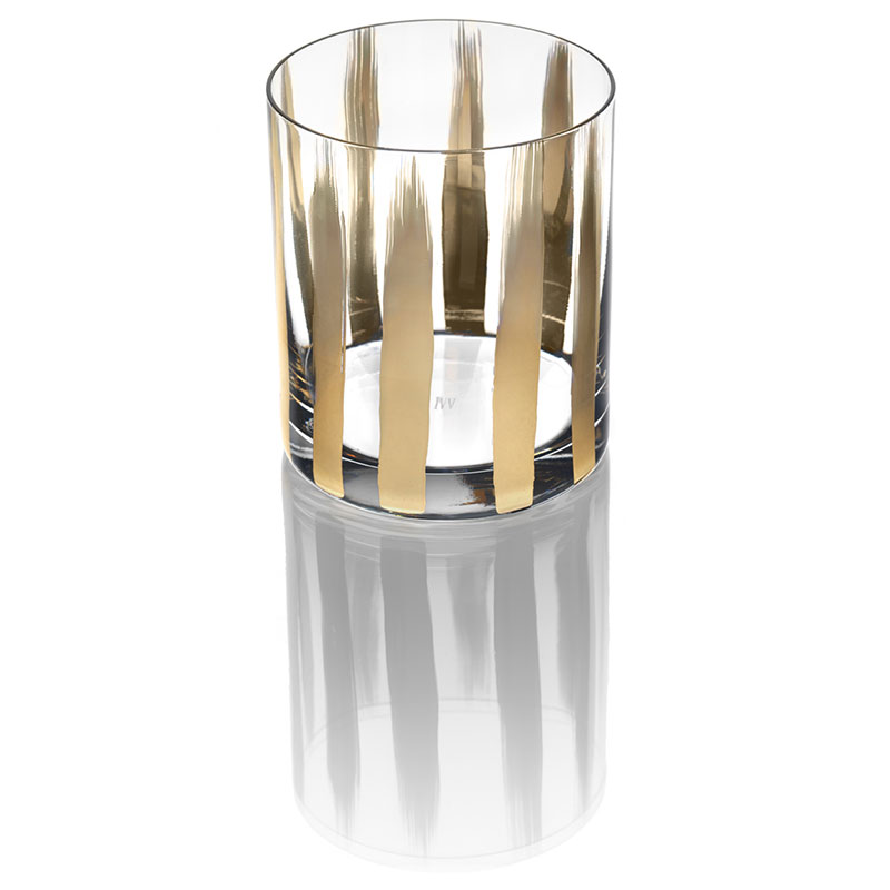 

Стакан IVV Liquid Gold, золотые полоски, Золотистый;прозрачный