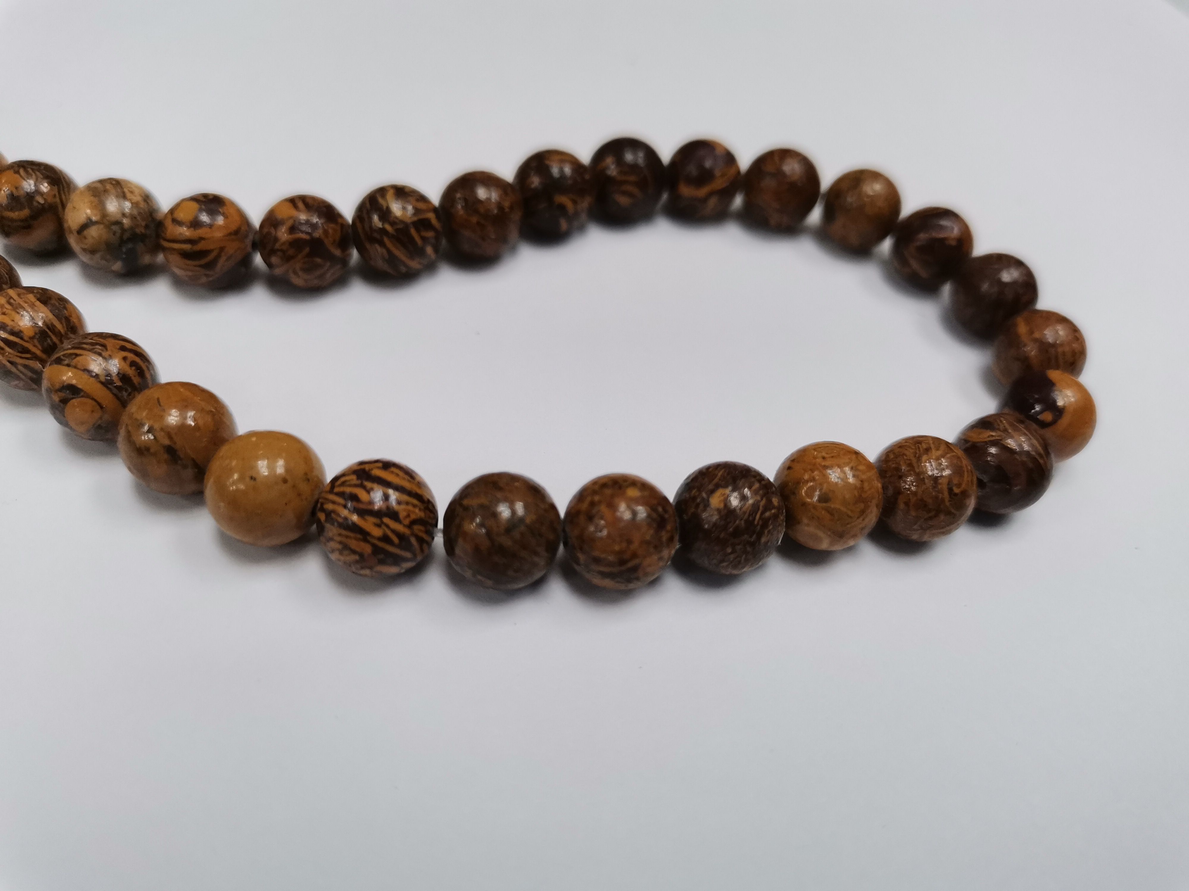 

Бусины из яшмы Мариам арабская вязь 8 мм, длина нити 39 см,45 бусин beads1, Коричневый, beads1