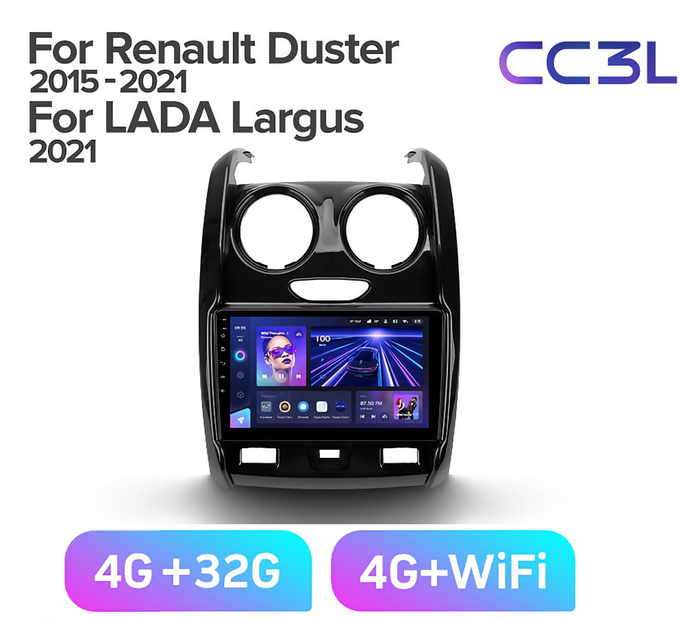 

Автомагнитола Teyes CC3L 4/32 Renault Duster 2015 - 2021, LADA Largus 2021, CC3L