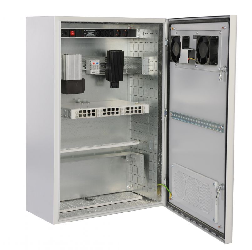 ЦМО Шкаф уличный всепогодный настенный 6U (600х500), передняя дверь вент. (ШТВ-Н-6.6.5-4АА