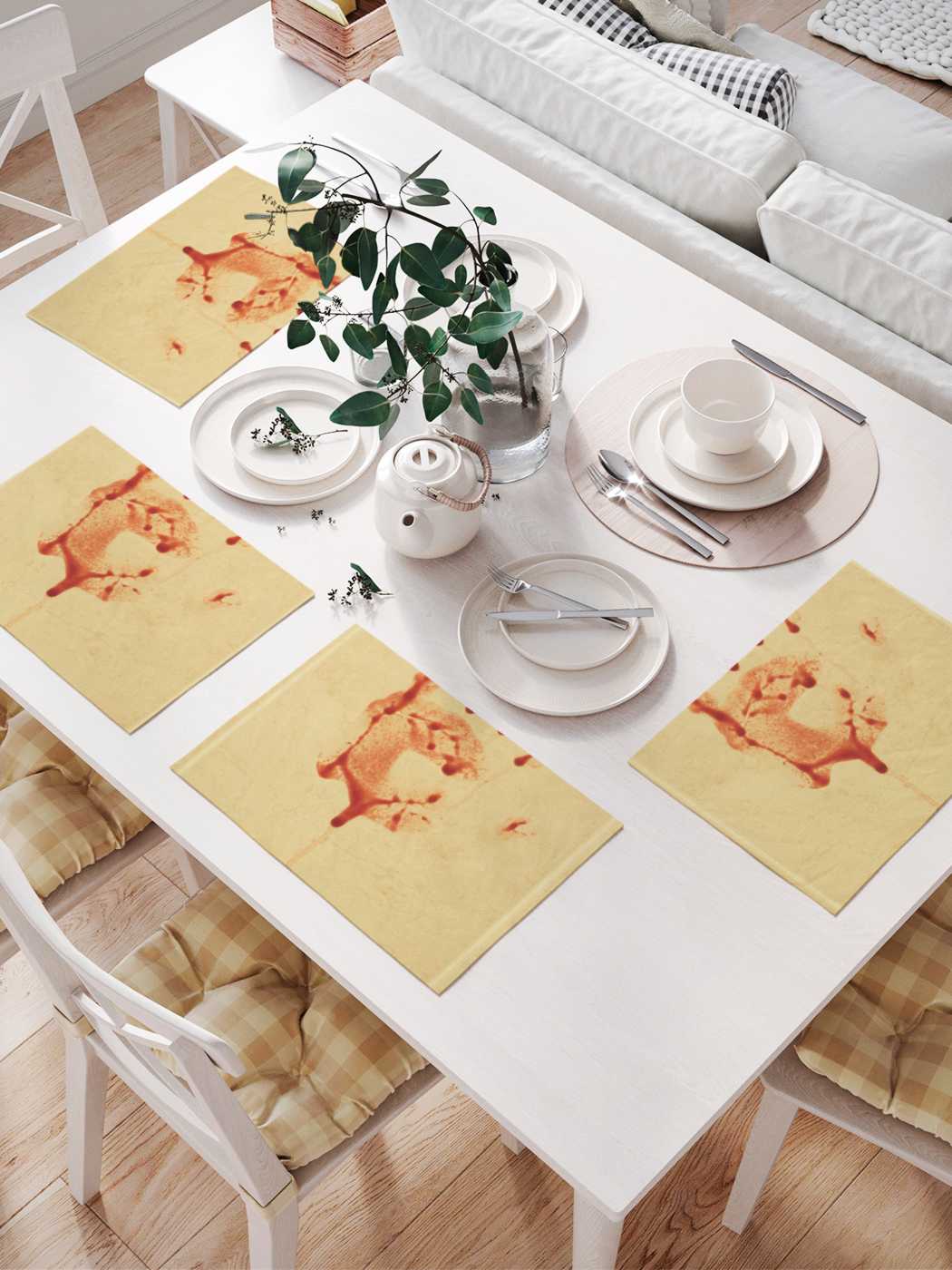 

Сервировочные селфетки JoyArty "Кровавый отпечаток" (32х46 см, 4 шт.), Серый