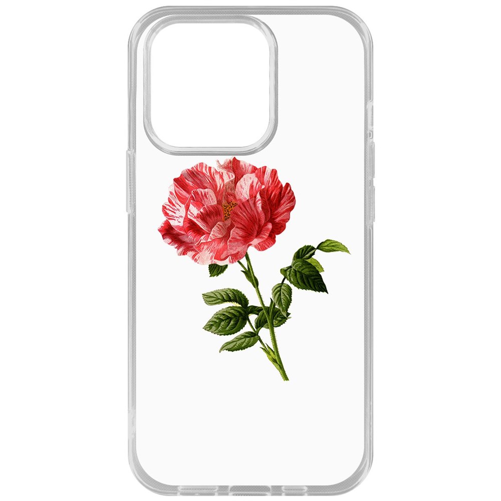 

Чехол-накладка Krutoff Clear Case Рисованная роза для iPhone 14 Pro, Прозрачный