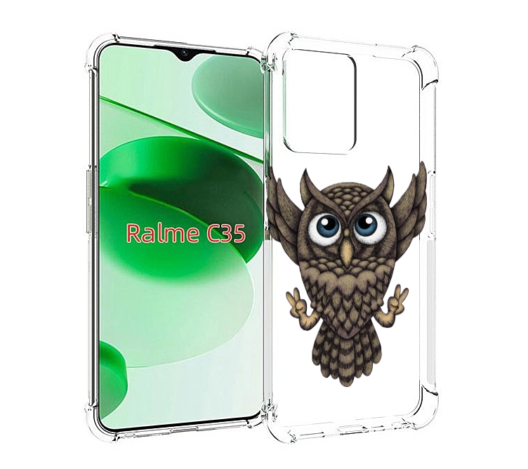 

Чехол MyPads Сова для Realme C35 / Narzo 50A Prime, Прозрачный, Tocco