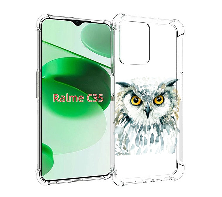 

Чехол MyPads Серьезная сова для Realme C35 / Narzo 50A Prime, Прозрачный, Tocco