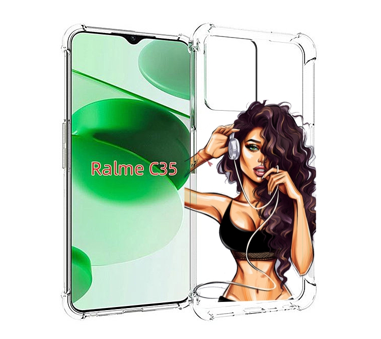 

Чехол MyPads Спортивная-девушка женский для Realme C35 / Narzo 50A Prime, Прозрачный, Tocco