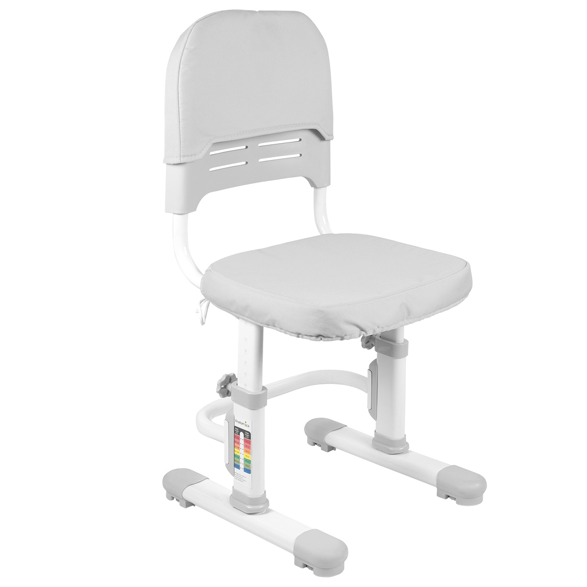 Детский растущий стул Anatomica Lux-01 с мягким чехлом Comfort-01 серый