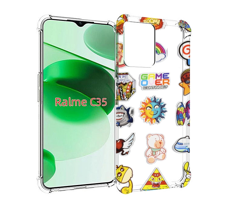 

Чехол MyPads Стикеры для Realme C35 / Narzo 50A Prime, Прозрачный, Tocco
