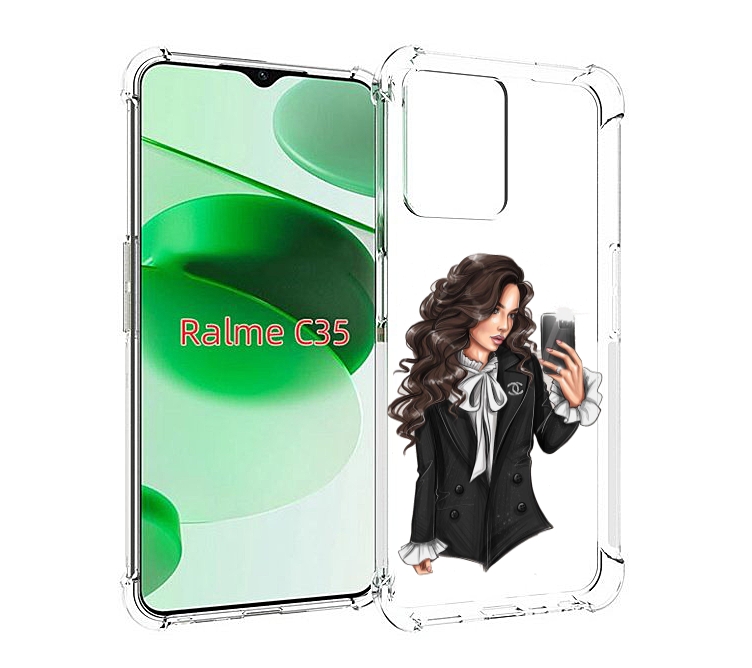 

Чехол MyPads Стильная-девушка для Realme C35 / Narzo 50A Prime, Прозрачный, Tocco