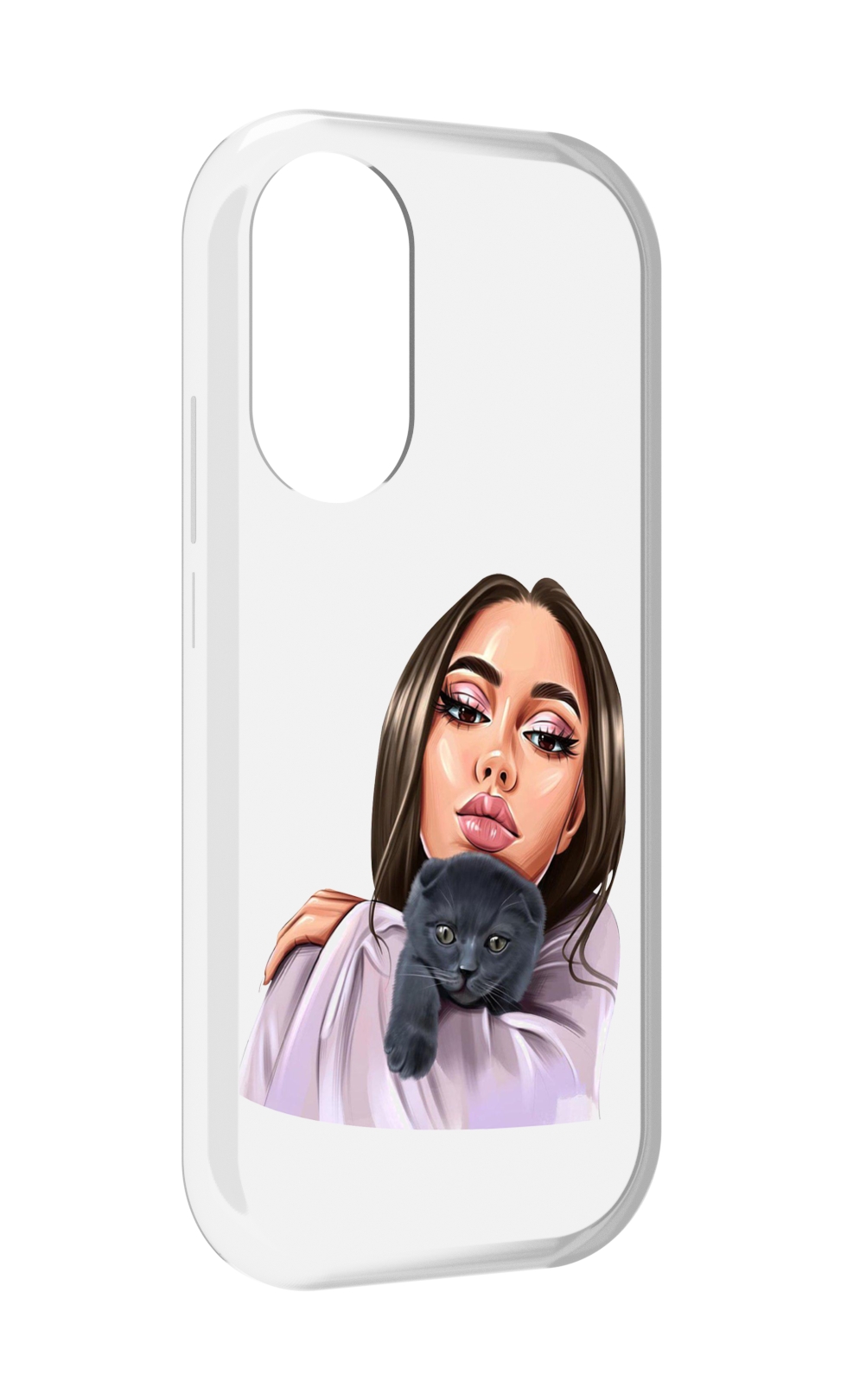 

Чехол MyPads нарисованная-девушка-с-котом женский для Honor X7, Прозрачный, Tocco