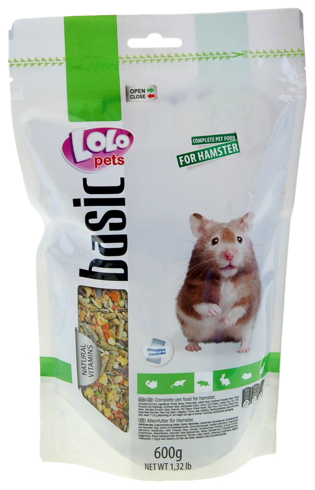 

Сухой корм для хомяков Lolo Pets Basic полнорационный, 600 г