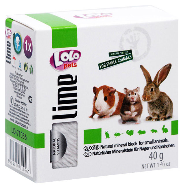 

Камень минеральный Lolo Pets, для грызунов и кроликов, натуральный, 35 г