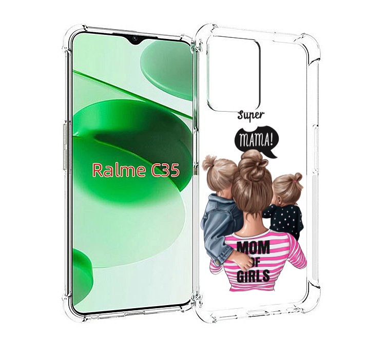 

Чехол MyPads Супер-мама-2 женский для Realme C35 / Narzo 50A Prime, Прозрачный, Tocco