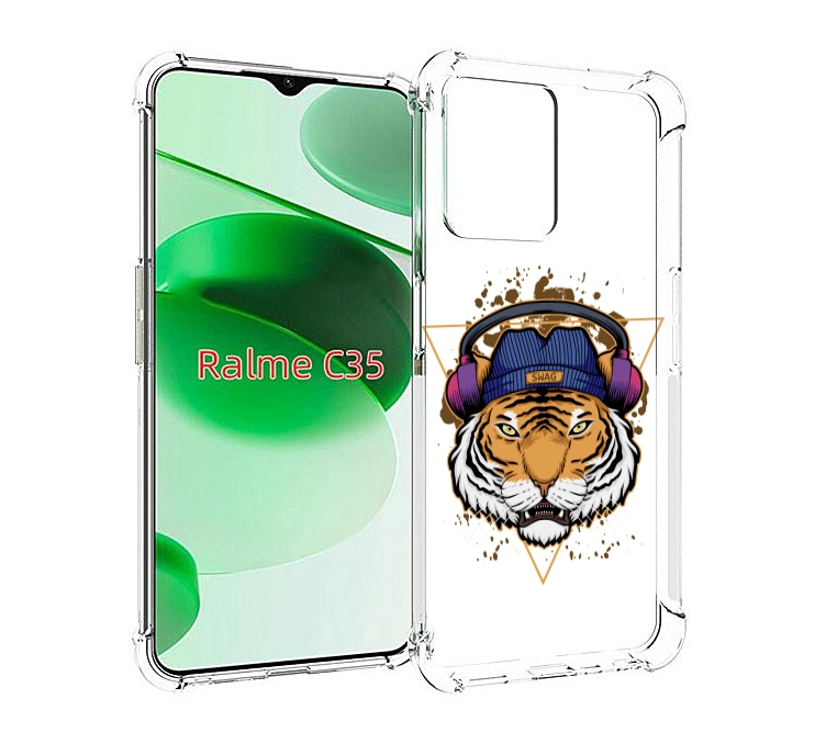 

Чехол MyPads Тигр-Свэг для Realme C35 / Narzo 50A Prime, Прозрачный, Tocco