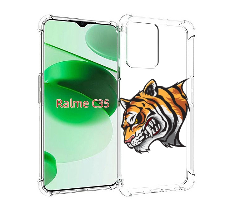

Чехол MyPads Тигр для Realme C35 / Narzo 50A Prime, Прозрачный, Tocco