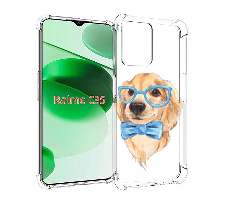 

Чехол MyPads Собака интеллигент для Realme C35 / Narzo 50A Prime, Прозрачный, Tocco