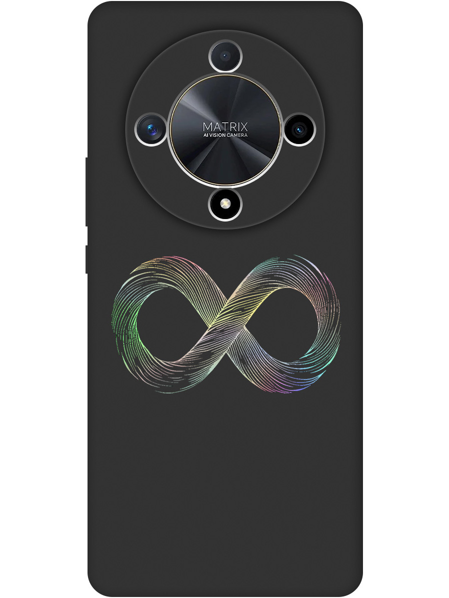 

Силиконовый чехол на Honor X9b/X50 с принтом "Знак бесконечность" матовый черный, Черный;серебристый, 781974361