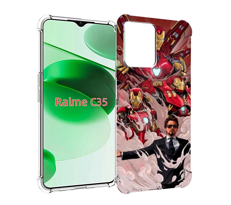

Чехол MyPads Тони-Старк-и-костюмы для Realme C35 / Narzo 50A Prime, Прозрачный, Tocco