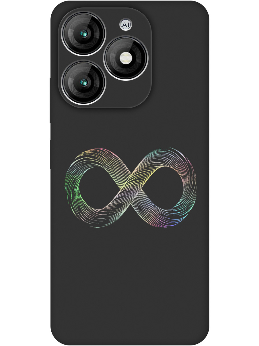 

Силиконовый чехол на Itel A70 с принтом "Знак бесконечность" матовый черный, Черный;серебристый, 784806161