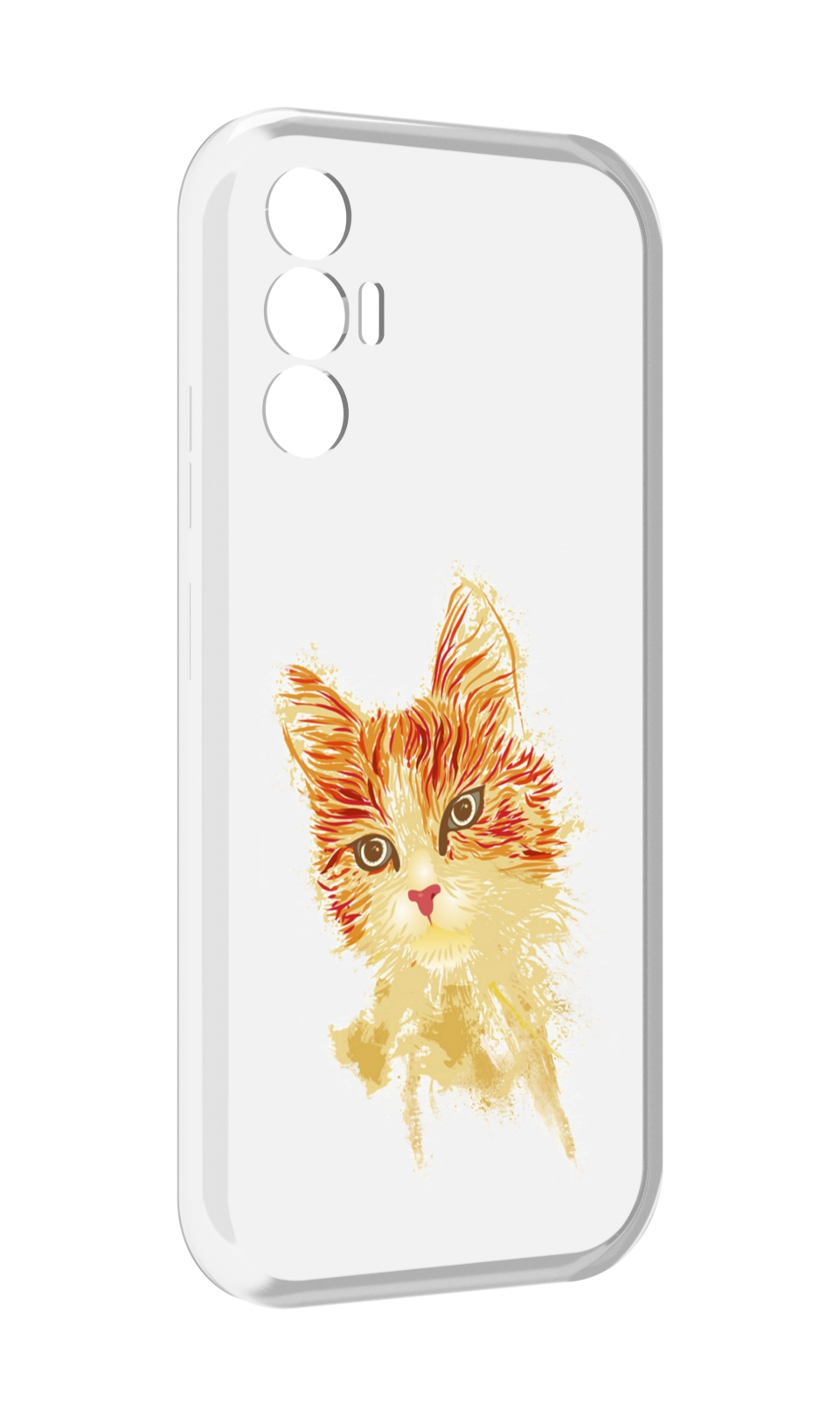 

Чехол MyPads рыжий кот для Tecno Pova 3, Прозрачный, Tocco