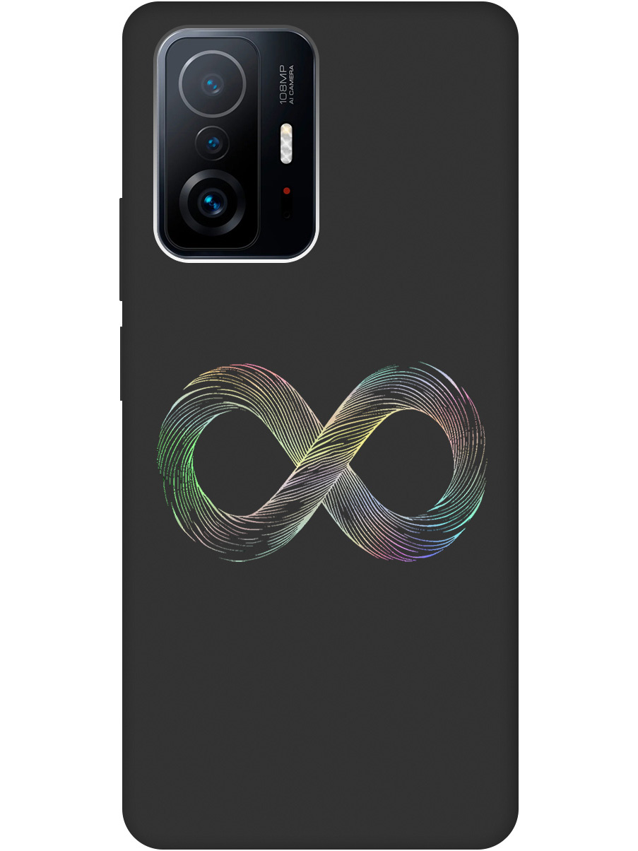 

Силиконовый чехол на Xiaomi 11T / 11T Pro с принтом "Знак бесконечность" матовый черный, Черный;серебристый, 732395261