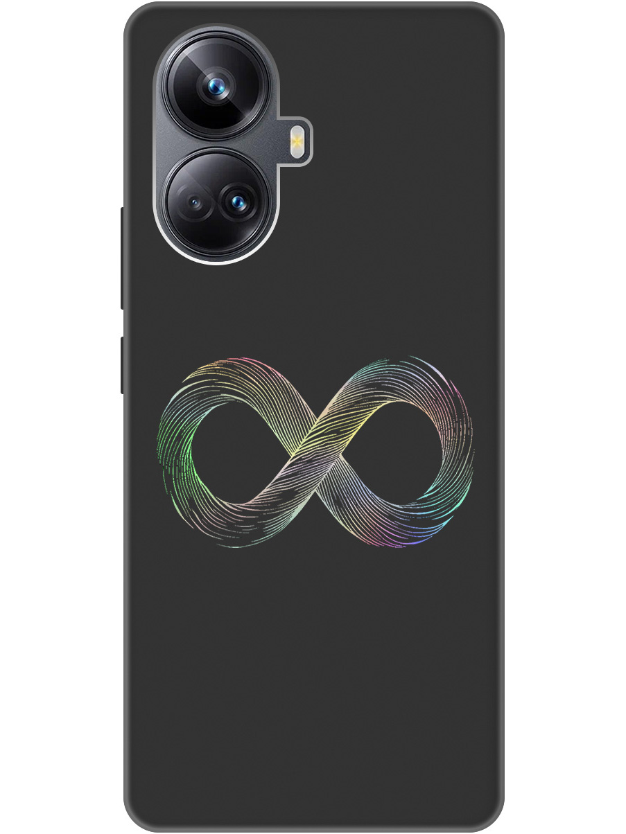 

Силиконовый чехол на Realme 10 Pro+ с принтом "Знак бесконечность" матовый черный, Черный;серебристый, 768741961