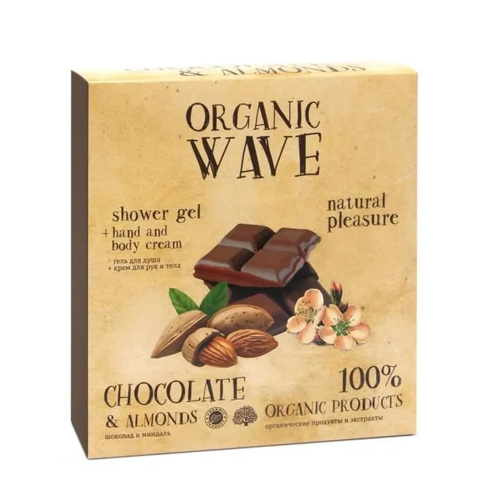 Купить Подарочный набор Organic Wave Chocolate & Almonds: гель для душа 270 мл и крем для рук, 20, Лучшие традиции