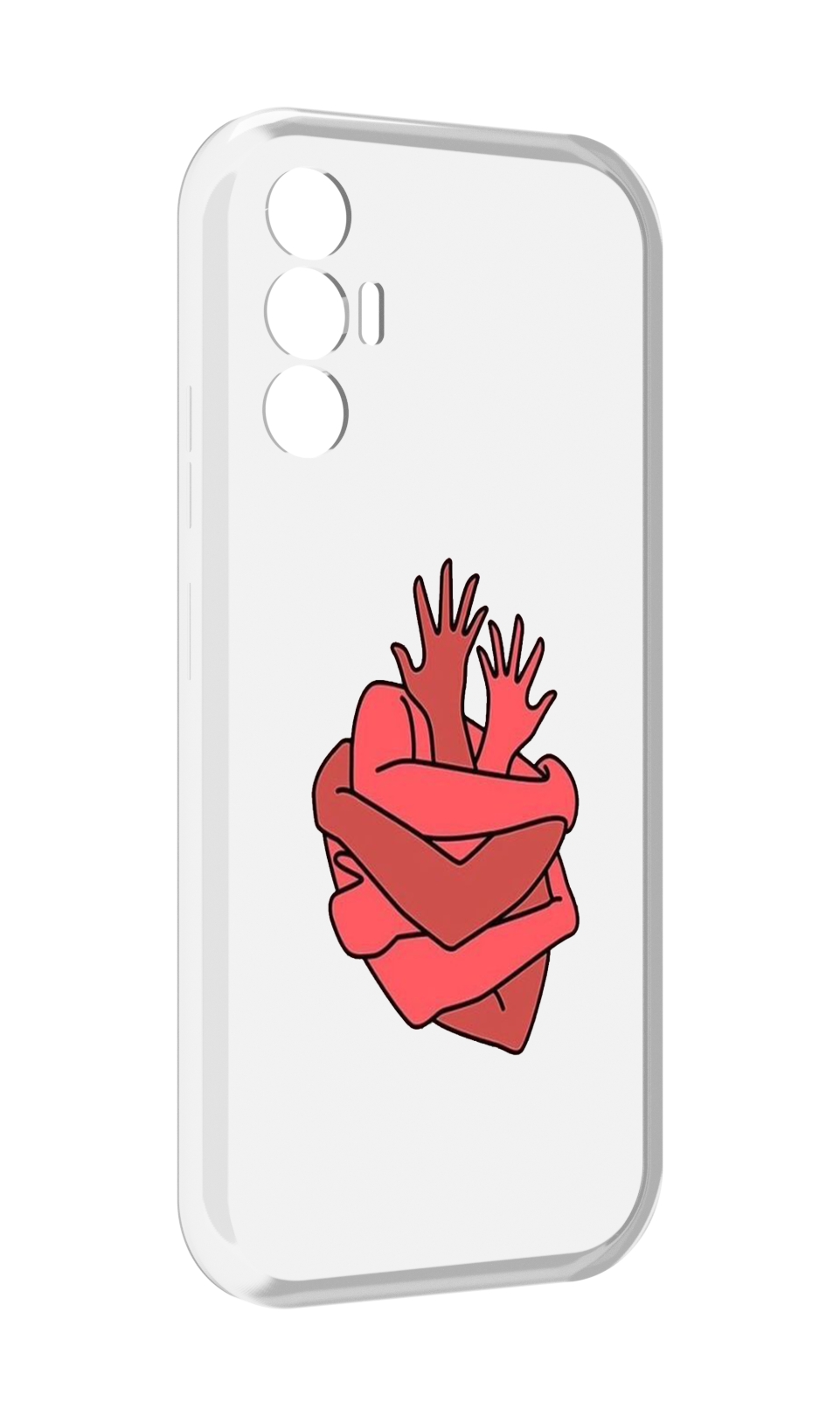 

Чехол MyPads сердце из ручек для Tecno Pova 3, Прозрачный, Tocco