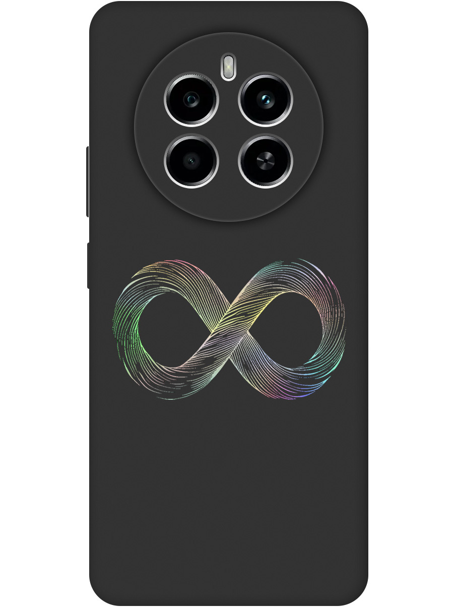 

Силиконовый чехол на Realme 12 4g с принтом "Знак бесконечность" матовый черный, Черный;серебристый, 783982061