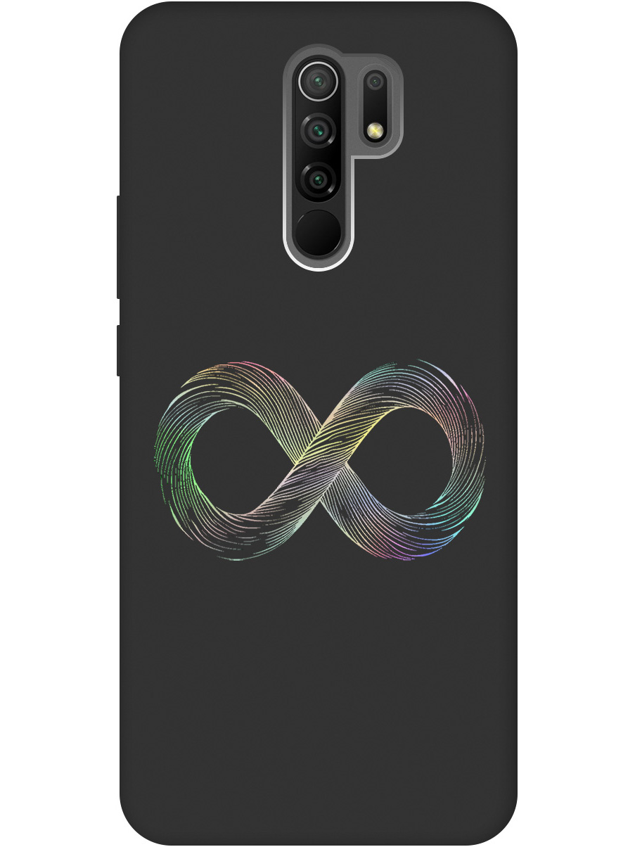 

Силиконовый чехол на Xiaomi Redmi 9 с принтом "Знак бесконечность" матовый черный, Черный;серебристый, 723276761