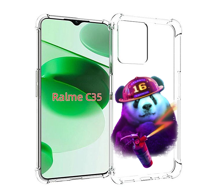 

Чехол MyPads Яркая панда детский для Realme C35 / Narzo 50A Prime, Прозрачный, Tocco