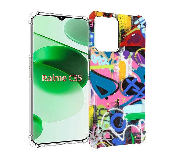 

Чехол MyPads абстракция-графити для Realme C35 / Narzo 50A Prime, Прозрачный, Tocco