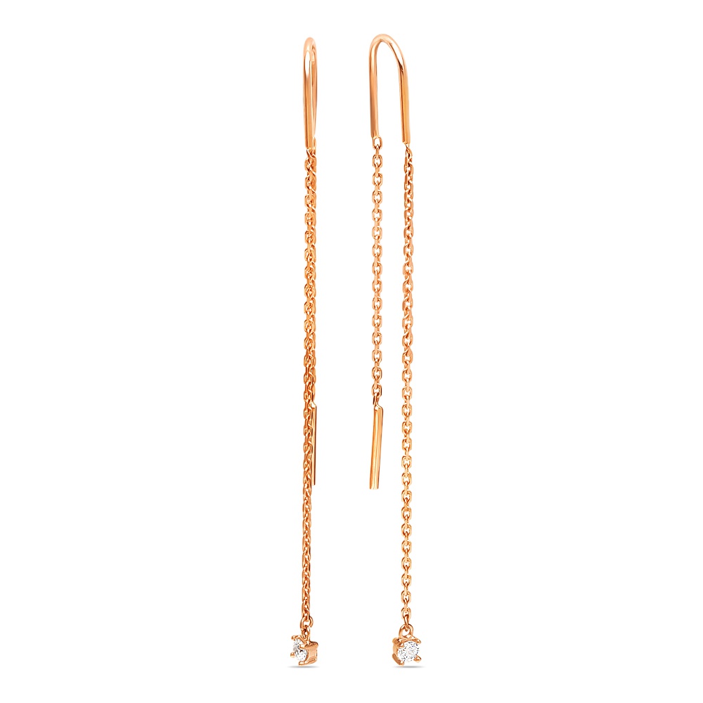 

Серьги из красного золота 585Gold 302007232, фианит, 302007232