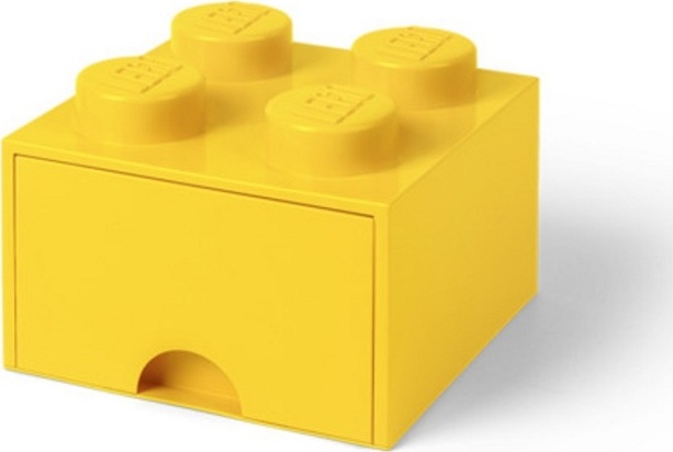 Ящик для хранения 4 выдвижной LEGO желтый