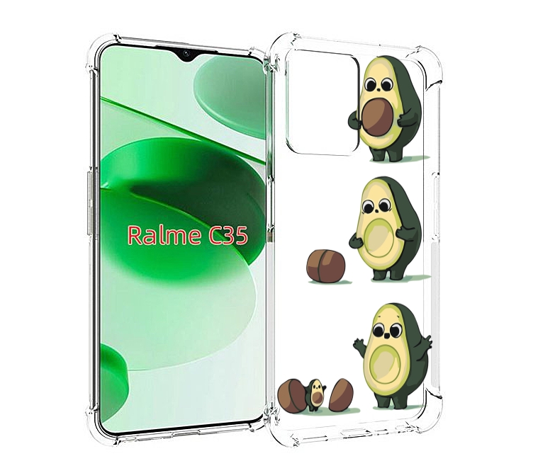 

Чехол MyPads авокадо-с-малышом для Realme C35 / Narzo 50A Prime, Прозрачный, Tocco