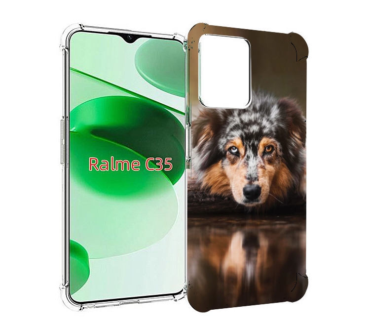 

Чехол MyPads австралииская овчарка для Realme C35 / Narzo 50A Prime, Прозрачный, Tocco