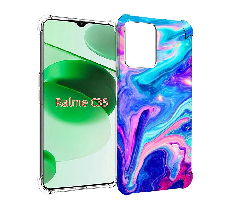 

Чехол MyPads акварельные-краски для Realme C35 / Narzo 50A Prime, Прозрачный, Tocco