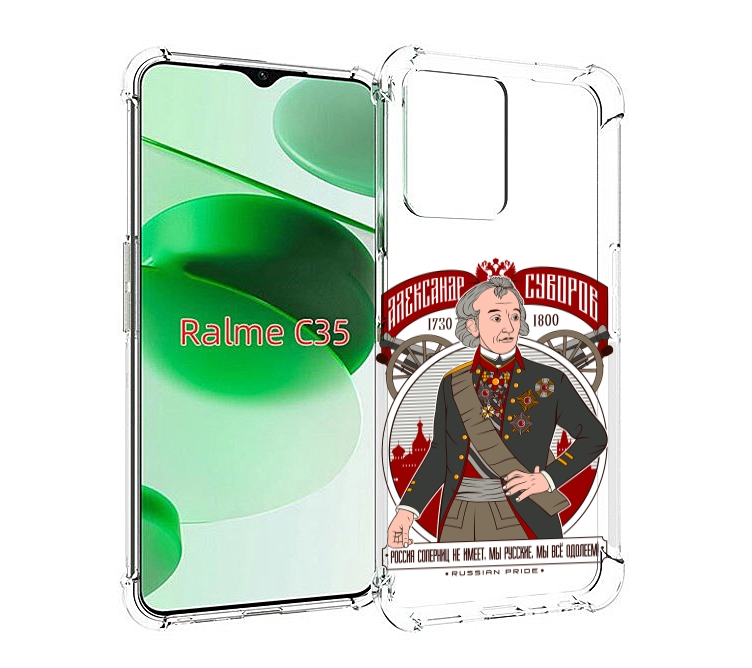 

Чехол MyPads Суворов для Realme C35 / Narzo 50A Prime, Прозрачный, Tocco