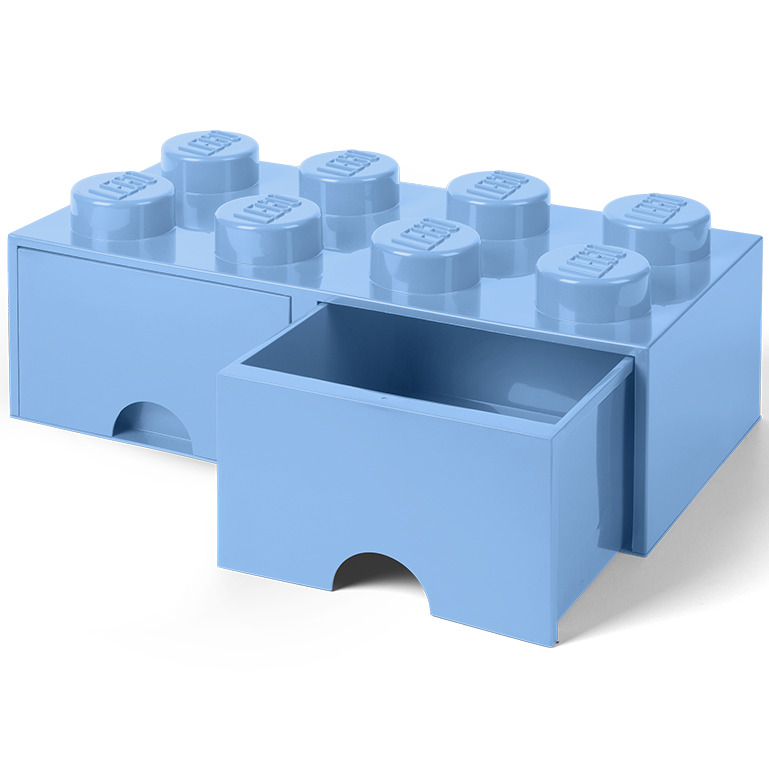 фото Ящик для хранения 8 выдвижной lego голубой