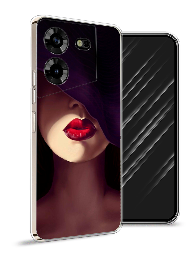 

Чехол Awog на Tecno Pova 5 "Красные губы", Черный;бежевый;красный, 303950-7