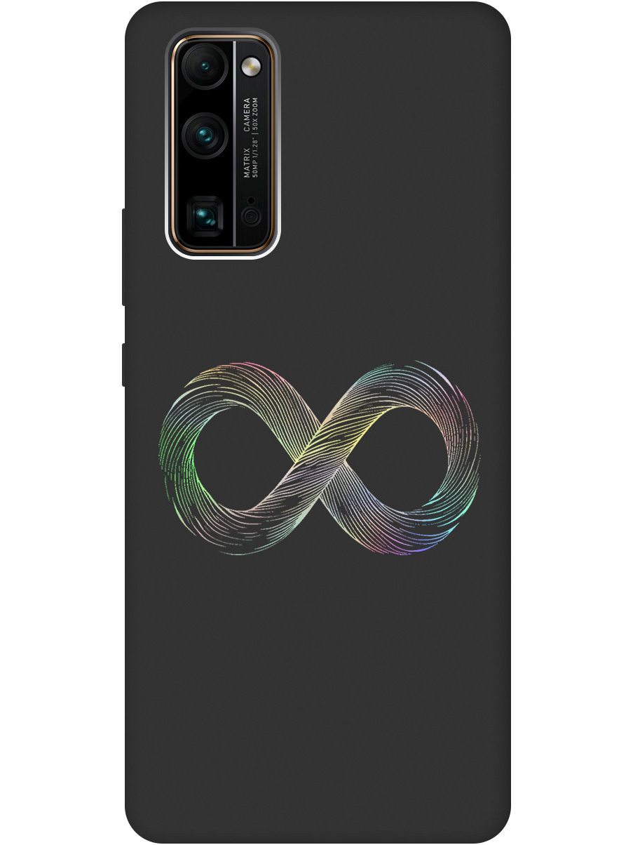 

Силиконовый чехол на Honor 30 Pro+ с принтом "Знак бесконечность" матовый черный, Черный;серебристый, 722945961