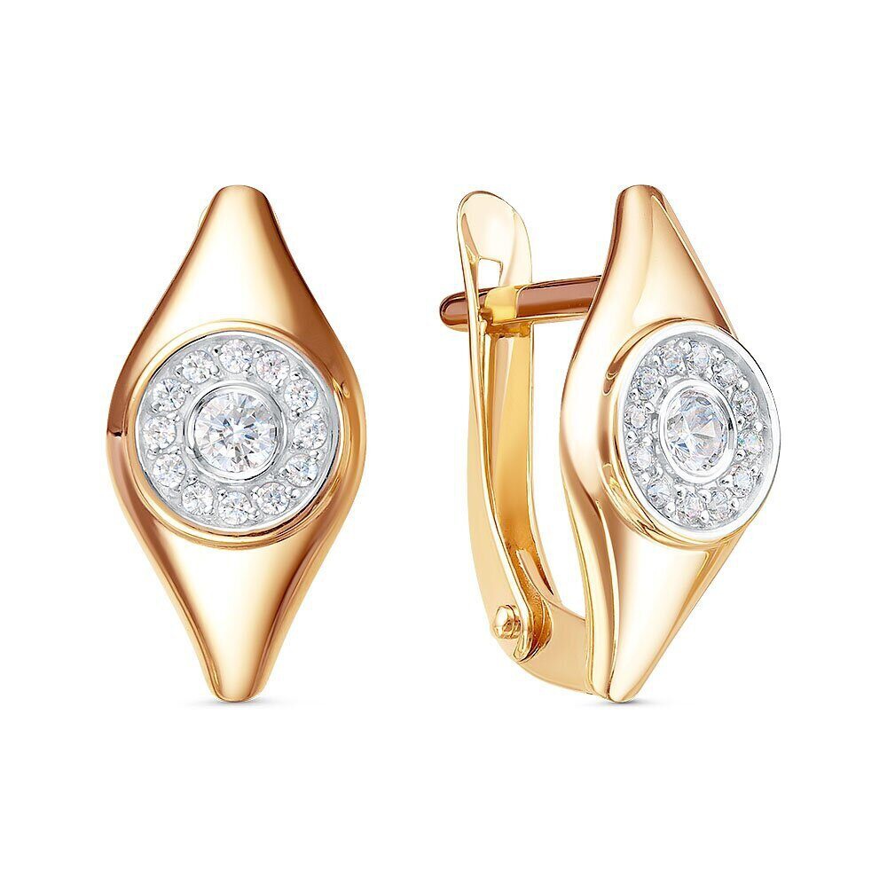 

Серьги из красного золота 585Gold 302007397, фианит, 302007397