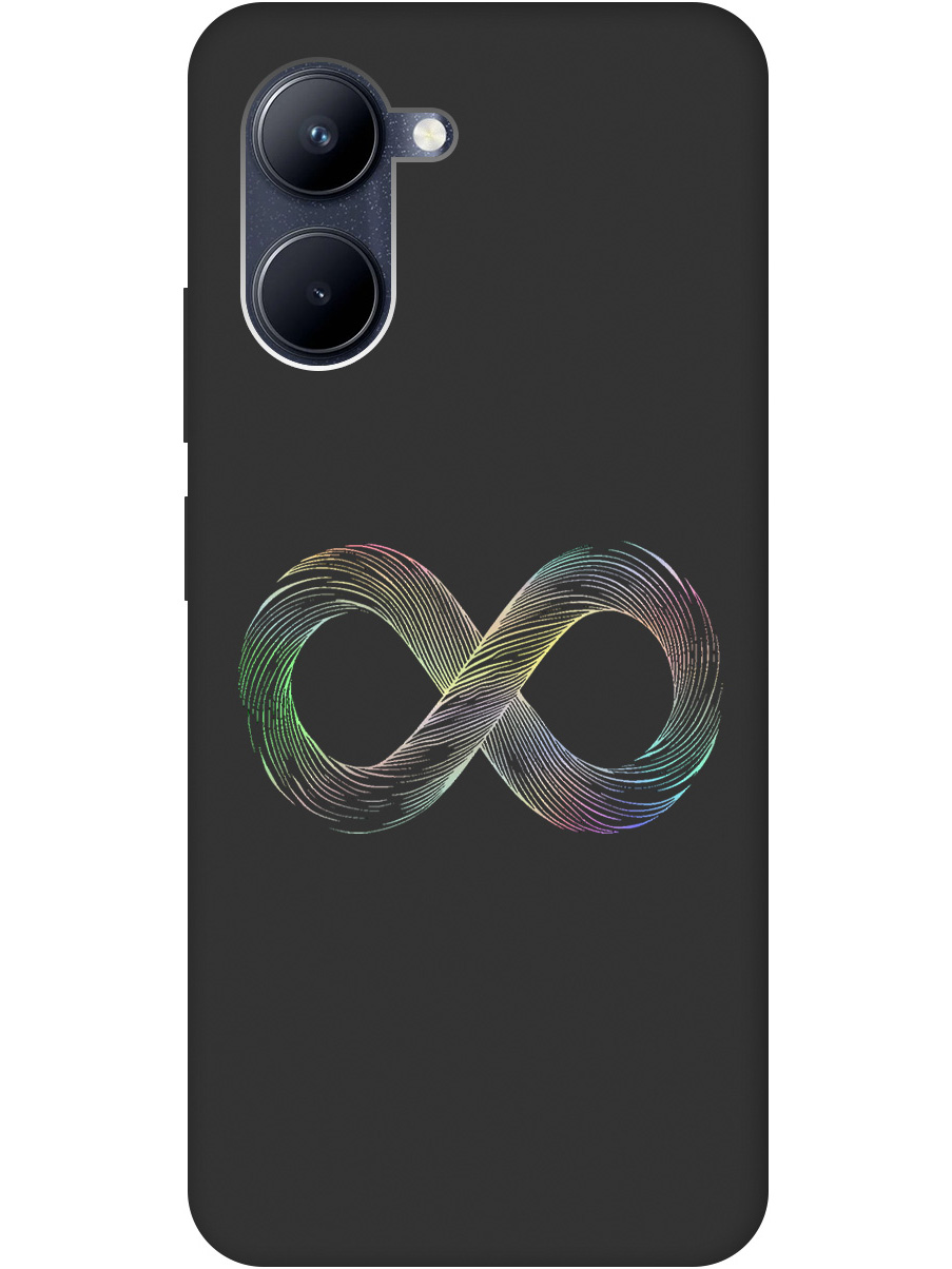 

Силиконовый чехол на realme C33 с принтом "Знак бесконечность" матовый черный, Черный;серебристый, 766400461