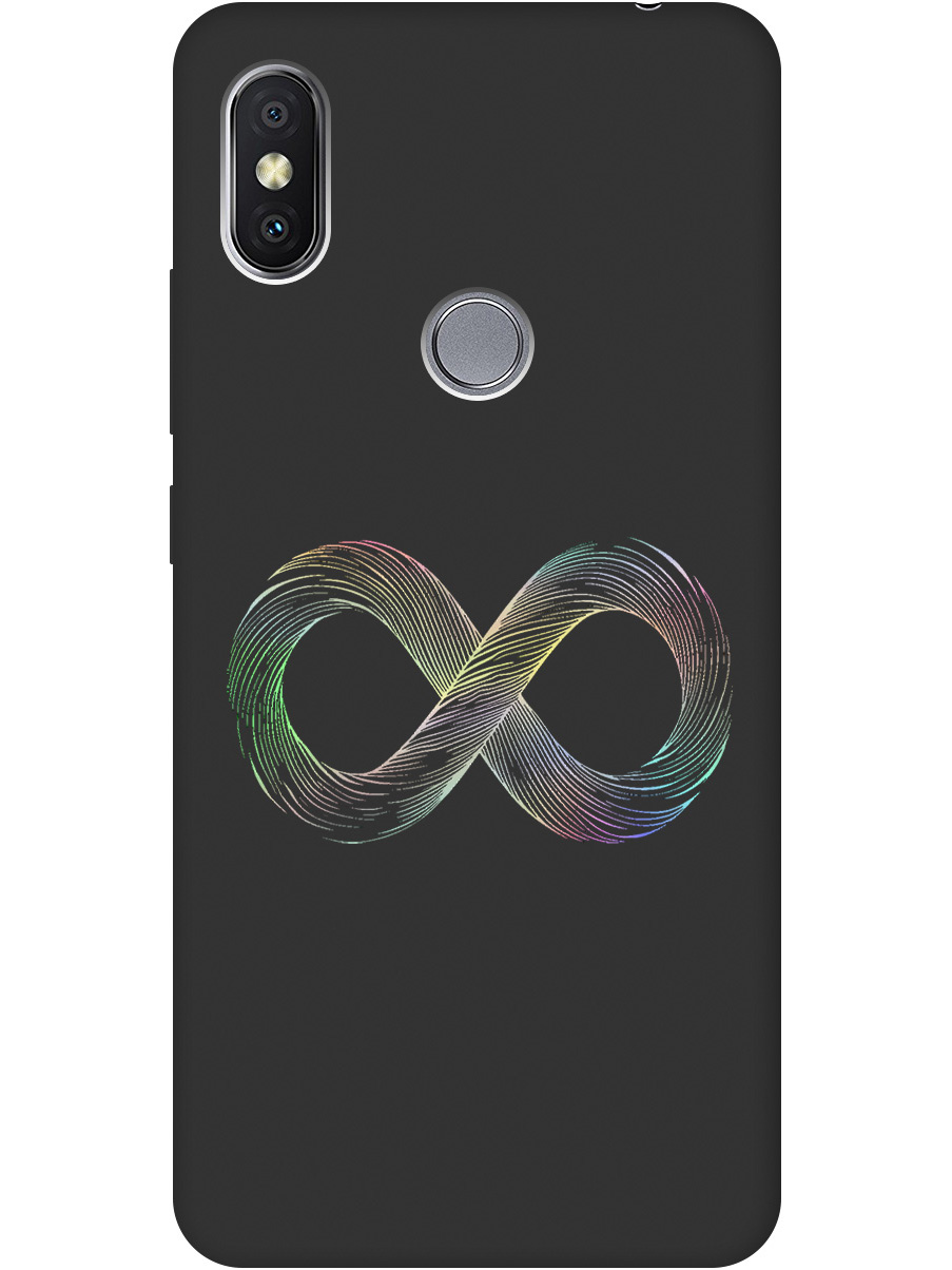 

Силиконовый чехол на Xiaomi Redmi S2 с принтом "Знак бесконечность" матовый черный, Черный;серебристый, 718410261